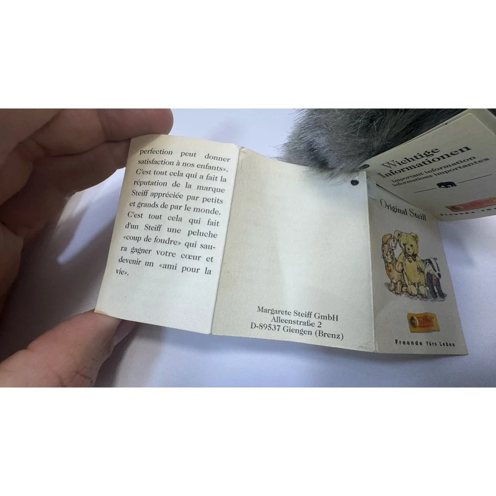Steiff Cat‎ Whiskas Mom Cat Standing Gray Plush Original Ear Tag 075875